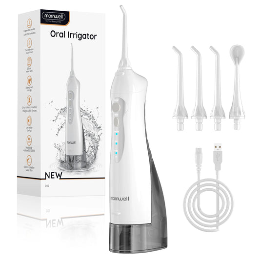 Oral Irrigator D52 Portable Dental Water Flosser USB Rechargeable Water Jet Floss Tooth Pick 4 Jet Tip 220Ml 3 Modes Teeth Clean