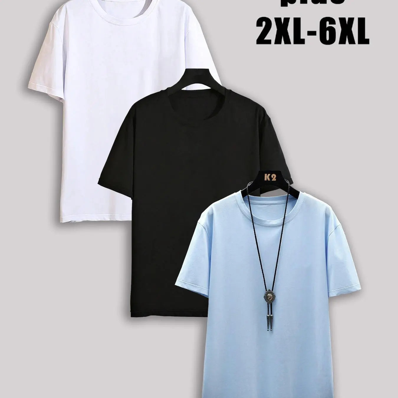 【Plus Size】 Men'S Solid Drop Shoulder Short Sleeve Tee, Casual Basic round Neck T-Shirt for Daily Streetwear, Men'S Clothes for All Seasons